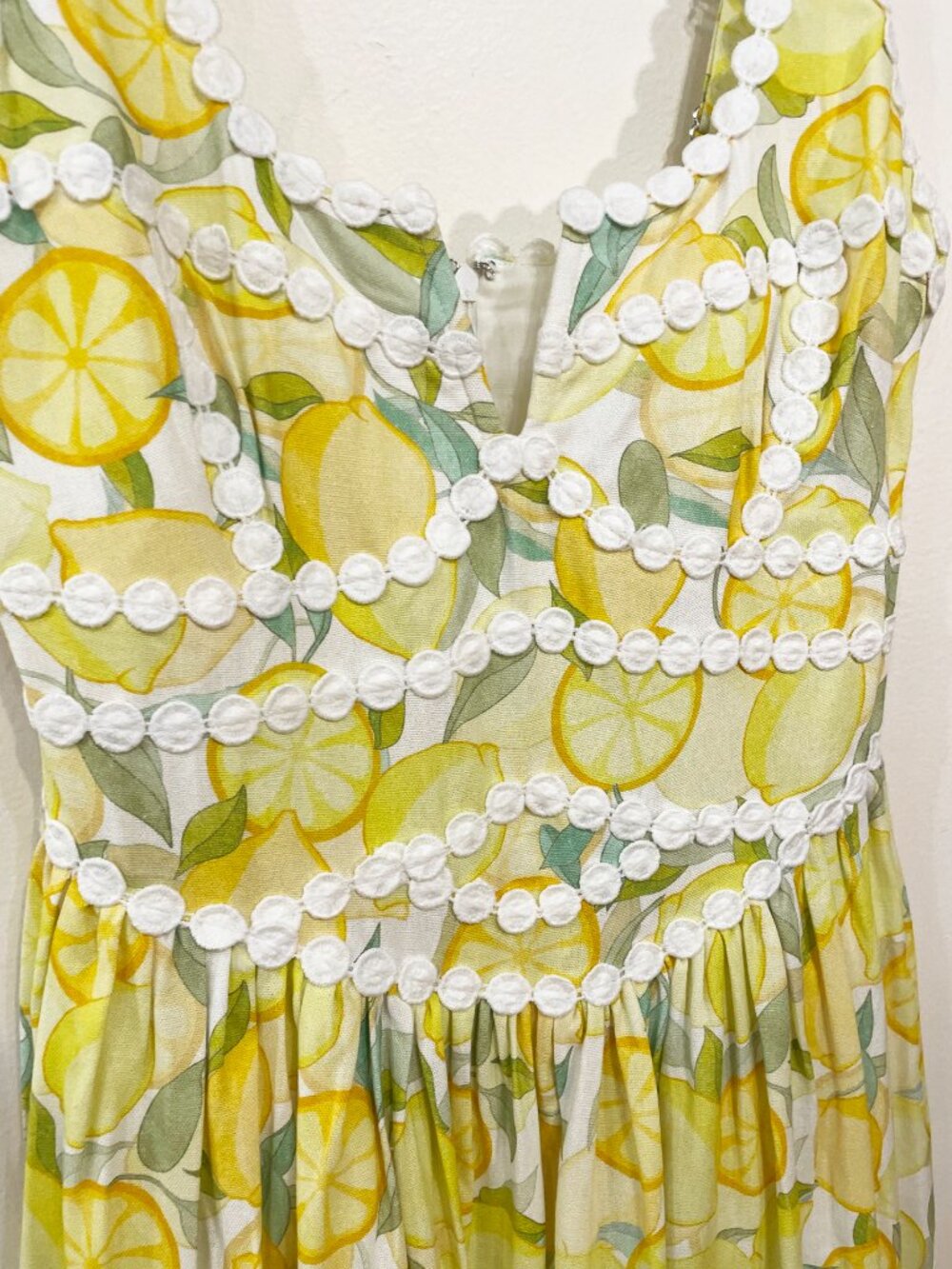 New Avec Les Filles Limoncello Embroidered Mini Dress Yellow 2, XS - Picture 5 of 8